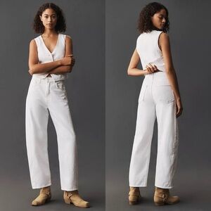 MOTHER The Full Pipe Ankle Jeans in Picket Fence 32